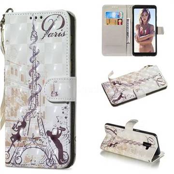 Tower Couple 3D Painted Leather Wallet Phone Case for Samsung Galaxy A8 2018 A530