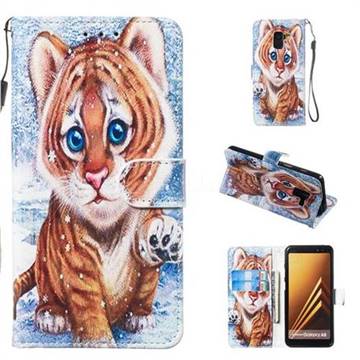 Baby Tiger Smooth Leather Phone Wallet Case for Samsung Galaxy A8 2018 A530