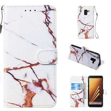 Platinum Marble Smooth Leather Phone Wallet Case for Samsung Galaxy A8 2018 A530