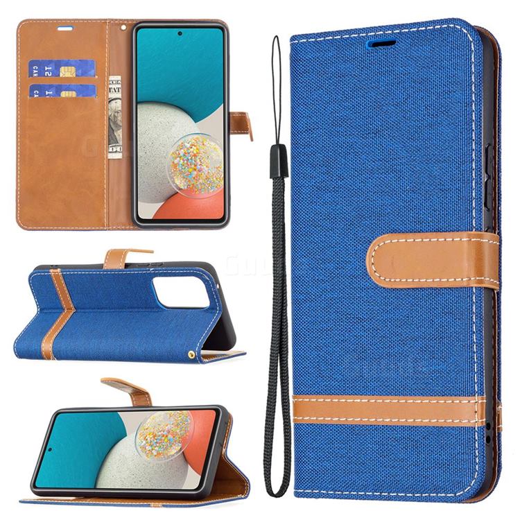 Jeans Cowboy Denim Leather Wallet Case for Samsung Galaxy A53 5G - Sapphire