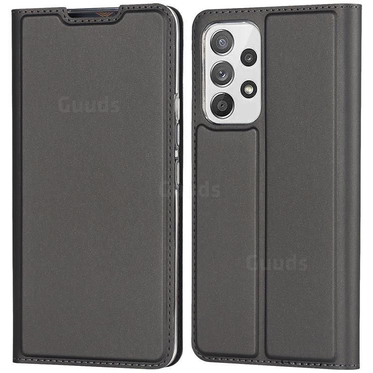 Ultra Slim Card Magnetic Automatic Suction Leather Wallet Case for Samsung Galaxy A53 5G - Star Grey