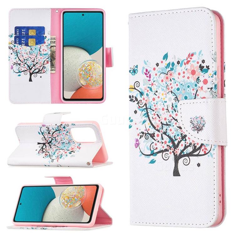 Colorful Tree Leather Wallet Case for Samsung Galaxy A53 5G