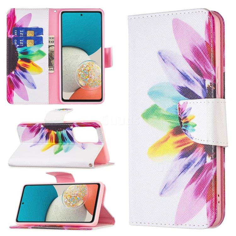 Seven-color Flowers Leather Wallet Case for Samsung Galaxy A53 5G