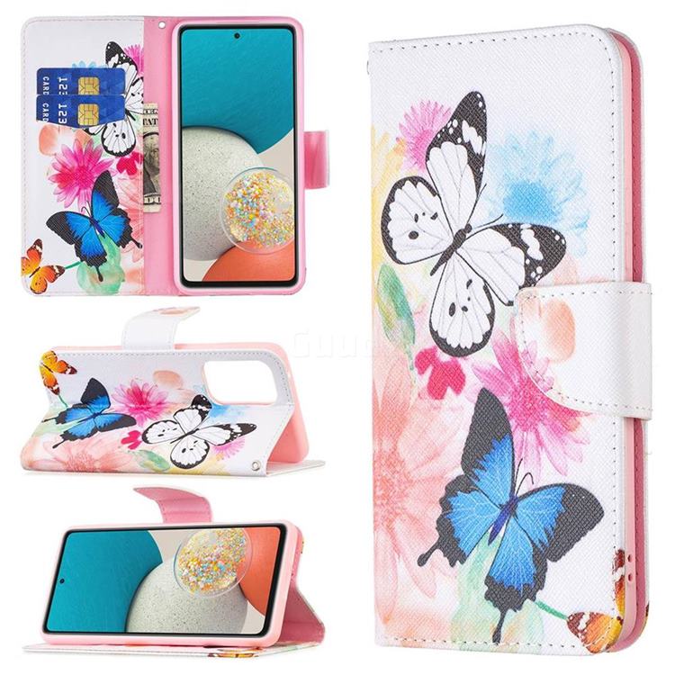 Vivid Flying Butterflies Leather Wallet Case for Samsung Galaxy A53 5G