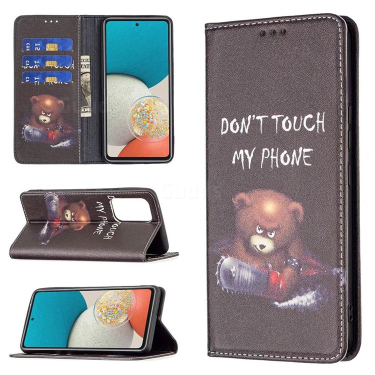 Chainsaw Bear Slim Magnetic Attraction Wallet Flip Cover for Samsung Galaxy A53 5G