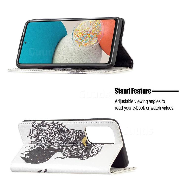 Girl with Long Hair Slim Attraction Wallet Flip Cover for