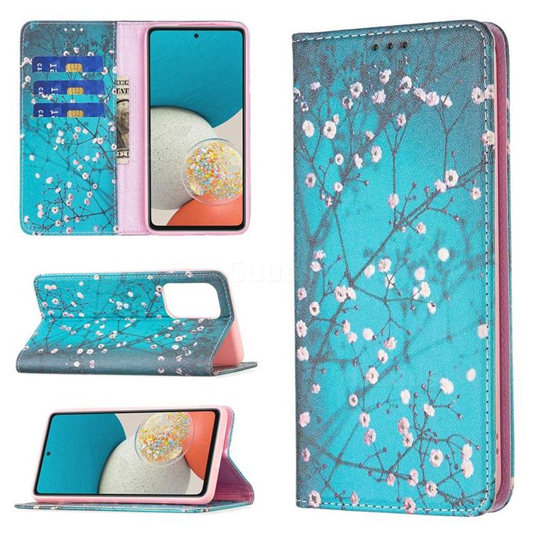 Plum Blossom Slim Magnetic Attraction Wallet Flip Cover for Samsung Galaxy A53 5G