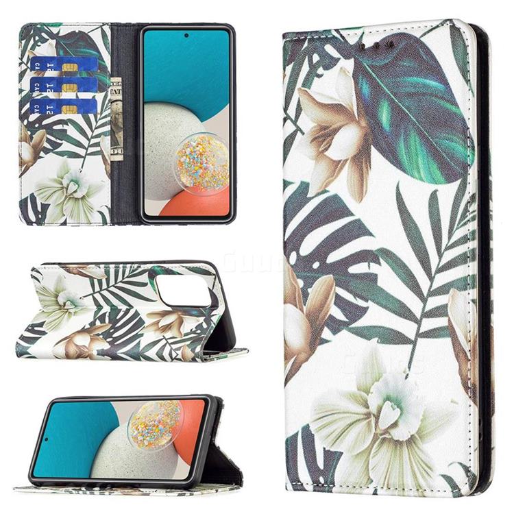 Flower Leaf Slim Magnetic Attraction Wallet Flip Cover for Samsung Galaxy A53 5G