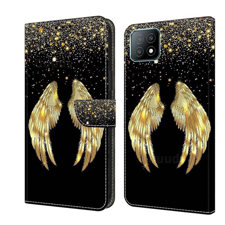 Golden Angel Wings Crystal PU Leather Protective Wallet Case Cover for Samsung Galaxy A53 5G
