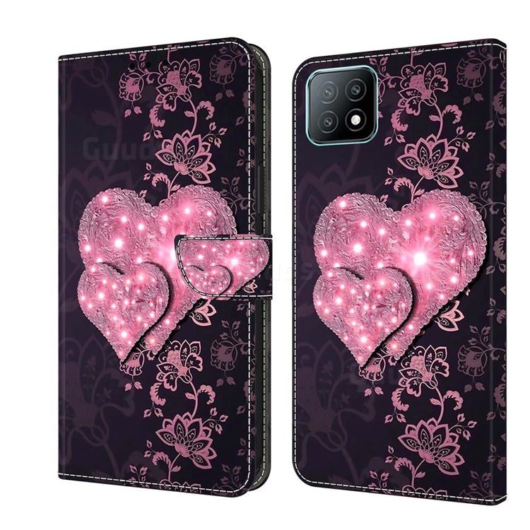 Lace Heart Crystal PU Leather Protective Wallet Case Cover for Samsung Galaxy A53 5G
