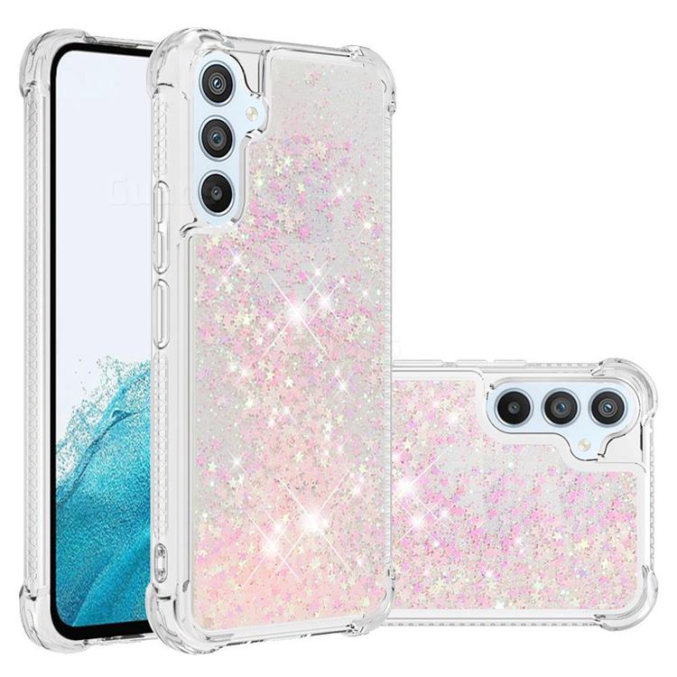 Dynamic Liquid Glitter Sand Quicksand TPU Case for Samsung Galaxy A54 5G - Silver Powder Star