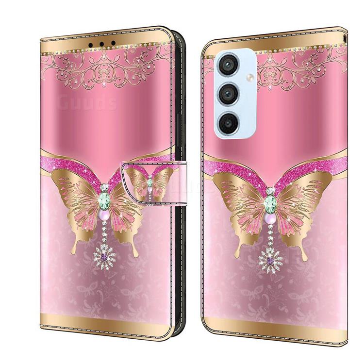 Pink Diamond Butterfly Crystal PU Leather Protective Wallet Case Cover for Samsung Galaxy A54 5G