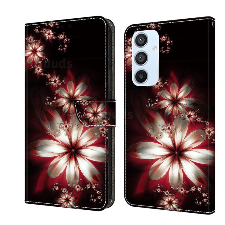 Red Dream Flower Crystal PU Leather Protective Wallet Case Cover for Samsung Galaxy A54 5G