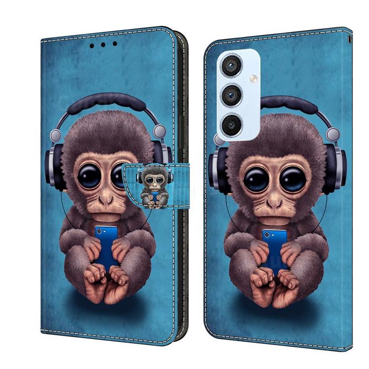 Cute Orangutan Crystal PU Leather Protective Wallet Case Cover for Samsung Galaxy A54 5G