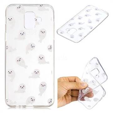 White Sea Lions Super Clear Soft TPU Back Cover for Samsung Galaxy A6 (2018)