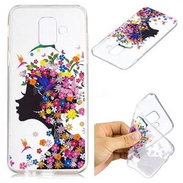 Floral Bird Girl Super Clear Soft TPU Back Cover for Samsung Galaxy A6 (2018)