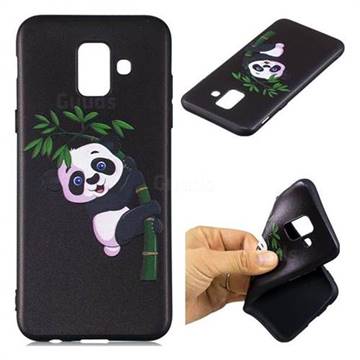 Bamboo Panda 3D Embossed Relief Black Soft Back Cover for Samsung Galaxy A6 (2018)