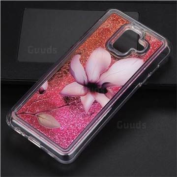 Lotus Glassy Glitter Quicksand Dynamic Liquid Soft Phone Case for Samsung Galaxy A6 (2018)