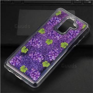 Purple Grape Glassy Glitter Quicksand Dynamic Liquid Soft Phone Case for Samsung Galaxy A6 (2018)