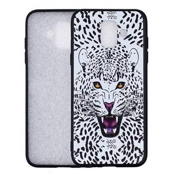 Snow Leopard 3D Embossed Relief Black Soft Back Cover for Samsung Galaxy A6 (2018)