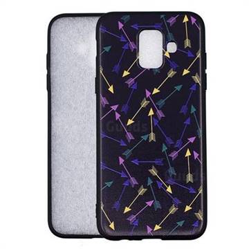 Colorful Arrows 3D Embossed Relief Black Soft Back Cover for Samsung Galaxy A6 (2018)