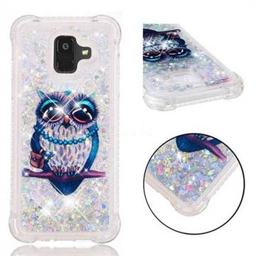 Sweet Gray Owl Dynamic Liquid Glitter Sand Quicksand Star TPU Case for Samsung Galaxy A6 (2018)