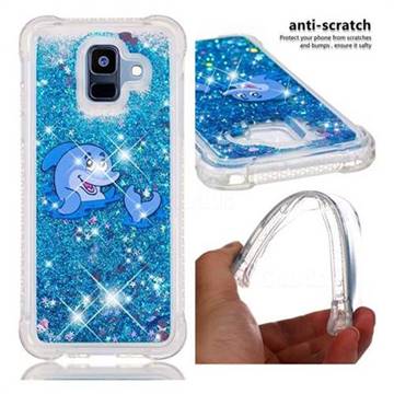 Happy Dolphin Dynamic Liquid Glitter Sand Quicksand Star TPU Case for Samsung Galaxy A6 (2018)