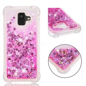 Dynamic Liquid Glitter Sand Quicksand TPU Case for Samsung Galaxy A6 (2018) - Pink Love Heart
