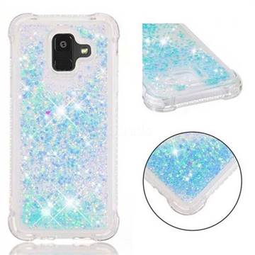 Dynamic Liquid Glitter Sand Quicksand TPU Case for Samsung Galaxy A6 (2018) - Silver Blue Star