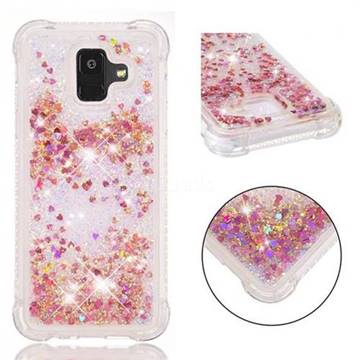 Dynamic Liquid Glitter Sand Quicksand TPU Case for Samsung Galaxy A6 (2018) - Rose Gold Love Heart