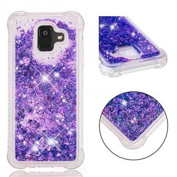 Dynamic Liquid Glitter Sand Quicksand Star TPU Case for Samsung Galaxy A6 (2018) - Purple