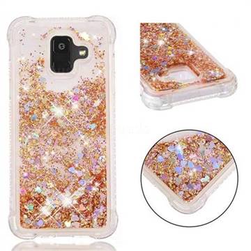 Dynamic Liquid Glitter Sand Quicksand Star TPU Case for Samsung Galaxy A6 (2018) - Diamond Gold