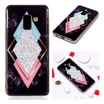 Black Diamond Soft TPU Marble Pattern Phone Case for Samsung Galaxy A6 (2018)