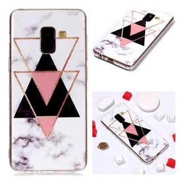 Inverted Triangle Black Soft TPU Marble Pattern Phone Case for Samsung Galaxy A6 (2018)