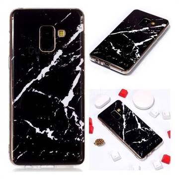 Black Rough white Soft TPU Marble Pattern Phone Case for Samsung Galaxy A6 (2018)