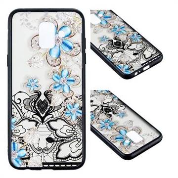 Lilac Lace Diamond Flower Soft TPU Back Cover for Samsung Galaxy A6 (2018)