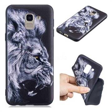 Lion 3D Embossed Relief Black TPU Cell Phone Back Cover for Samsung Galaxy A6 (2018)