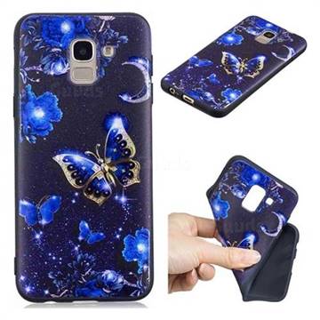 Phnom Penh Butterfly 3D Embossed Relief Black TPU Cell Phone Back Cover for Samsung Galaxy A6 (2018)