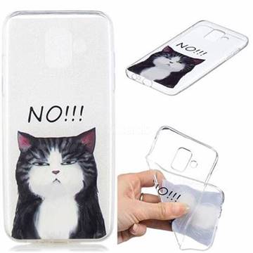 Cat Say No Clear Varnish Soft Phone Back Cover for Samsung Galaxy A6 (2018)