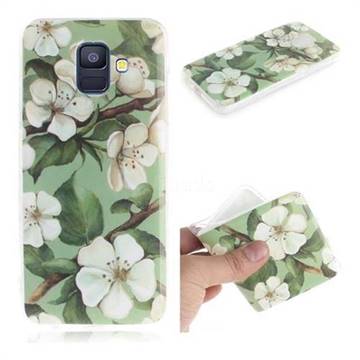 Watercolor Flower IMD Soft TPU Cell Phone Back Cover for Samsung Galaxy A6 (2018)