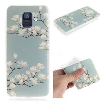 Magnolia Flower IMD Soft TPU Cell Phone Back Cover for Samsung Galaxy A6 (2018)
