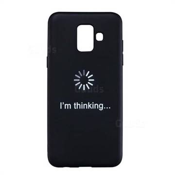 Thinking Stick Figure Matte Black TPU Phone Cover for Samsung Galaxy A6 (2018)