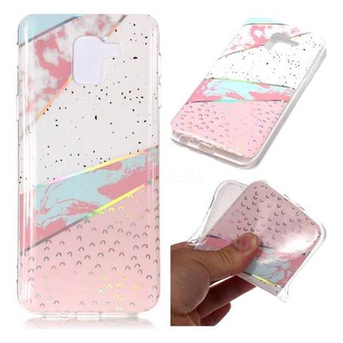 Matching Color Marble Pattern Bright Color Laser Soft TPU Case for Samsung Galaxy A6 (2018)