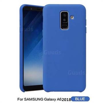 Howmak Slim Liquid Silicone Rubber Shockproof Phone Case Cover for Samsung Galaxy A6 (2018) - Sky Blue