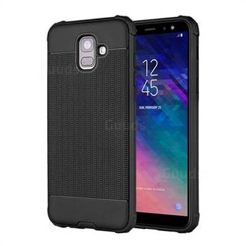 Luxury Shockproof Rubik Cube Texture Silicone TPU Back Cover for Samsung Galaxy A6 (2018) - Black