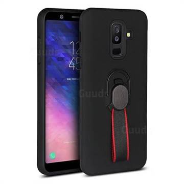 Raytheon Multi-function Ribbon Stand Back Cover for Samsung Galaxy A6 (2018) - Black