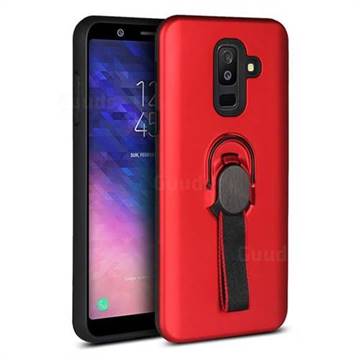 Raytheon Multi-function Ribbon Stand Back Cover for Samsung Galaxy A6 (2018) - Red