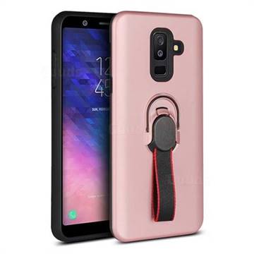 Raytheon Multi-function Ribbon Stand Back Cover for Samsung Galaxy A6 (2018) - Rose Gold