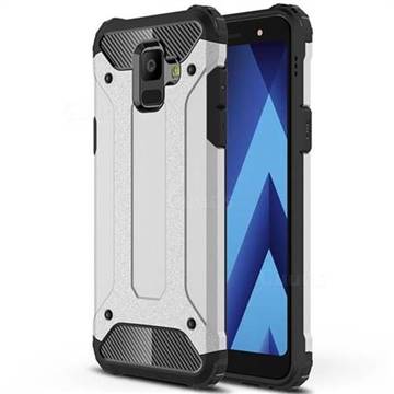 King Kong Armor Premium Shockproof Dual Layer Rugged Hard Cover for Samsung Galaxy A6 (2018) - Technology Silver