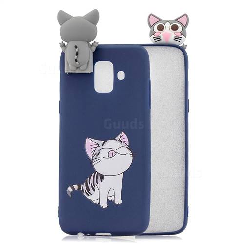 Grinning Cat Soft 3D Climbing Doll Stand Soft Case for Samsung Galaxy A6 (2018)